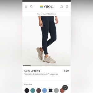Never worn black Vuori Daily Leggings